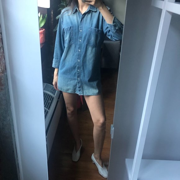 Levi’s denim button down two pocket tunic shirt - Picture 6 of 8